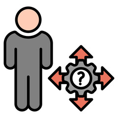 Uncertainty lineal color icon