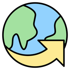 Global Trade lineal color icon