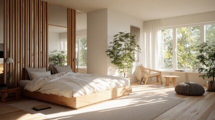 Modern French Apartment Bedroom with Natural Light
