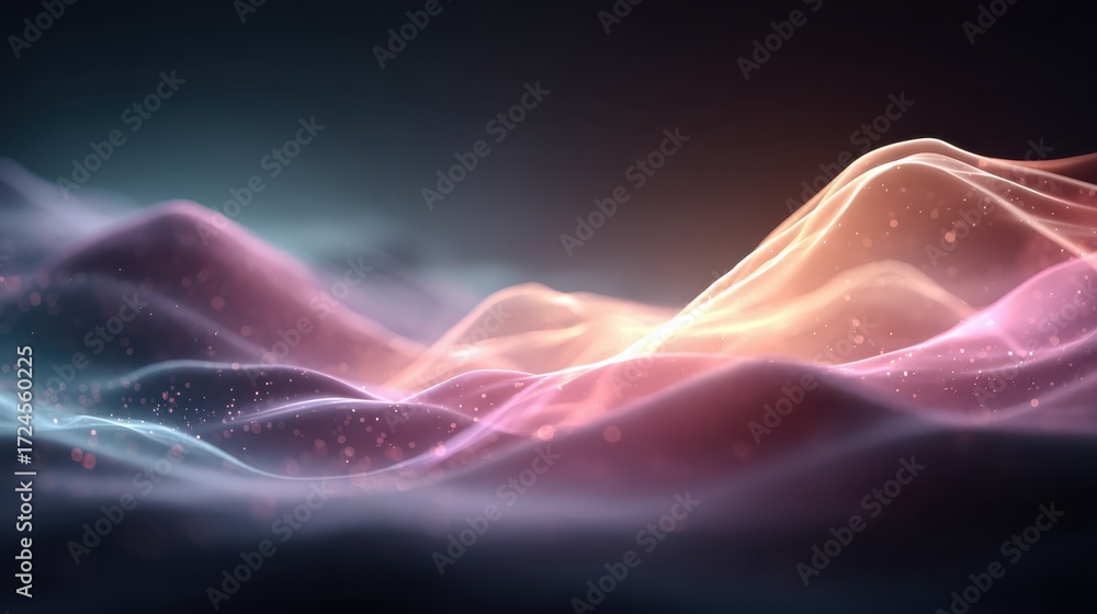 Wall mural ethereal abstract background of gentle waves in soft hues