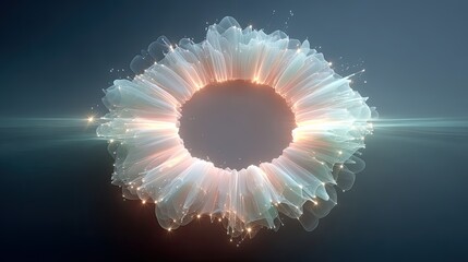 Abstract Energy Circle with Blue and Orange Glow Digital Art in Cinematic HDR