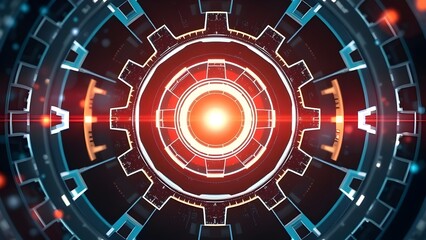 Abstract gear pattern glowing with clean energy theme