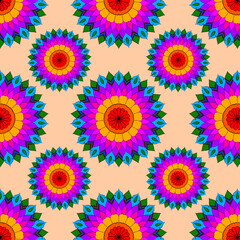 seamless pattern with colorful flowers