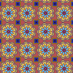seamless pattern with abstract flowers