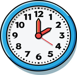 Time management visualization with a classic clock face displaying twelve o'clock, perfect for deadlines, scheduling, and productivity themes