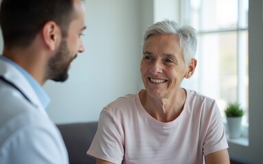 Obraz premium Senior patient with doctor. High quality