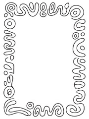 Abstract black and white decorative frame design border for graphic design and templates