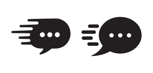 Fast Chat Message Icon Symbol for Digital Communication