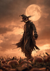 Scarecrow created with Generative AI Technology, ai, generative