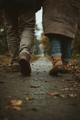 Eldery Couple Walking created with Generative AI Technology, ai, generative