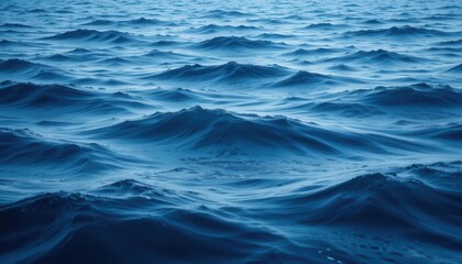 Naklejka premium Soft Sapphire Ocean Waves Background, Evoking Calm and Tranquility