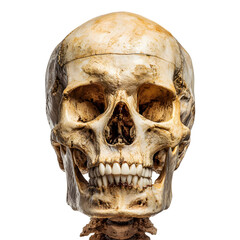 Obraz premium Detailed human skull and skeletal torso showing anatomical structure and bone detail