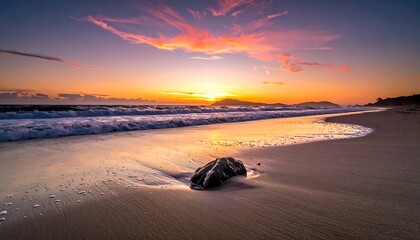 Sunrise over a tranquil beach
