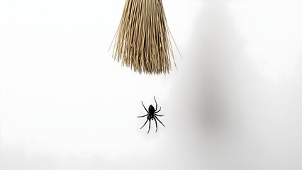 Broomstick Bristles and the Dangling Spider A Creepy Encounter