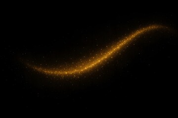 Obraz premium Glowing golden spark wave on dark background, abstract light design perfect for festive, luxury, and elegant projects.