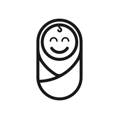 Happy newborn baby icon vector template
