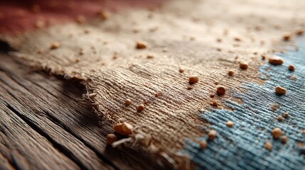 Close Up Antique Egyptian Papyrus Artifact with Cinematic Hdr Detail on Wood Surface