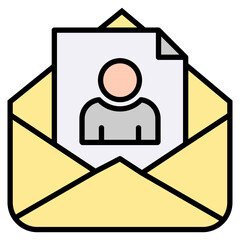 Cover Letter lineal color icon