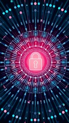 Abstract radial pattern symbolizing digital security