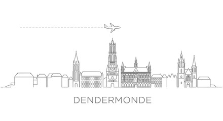 Obraz premium Dendermonde skyline with travel, landmark, and tourism.