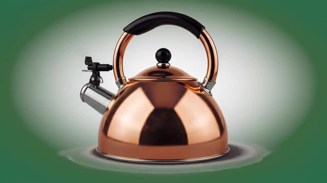 Copper kettle on a gradient background