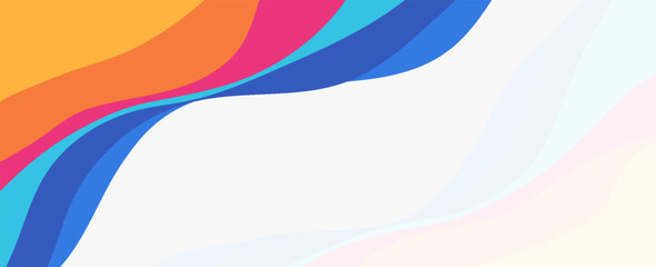 Simple blue and orange geometric business banner design. creative banner design with wave shapes and lines on white. presentation, website, poster, cover, flayer