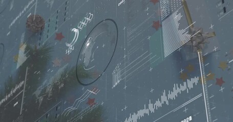 Startup activating holographic display projecting numeric stats, moving charts for trend monitoring - Powered by Adobe