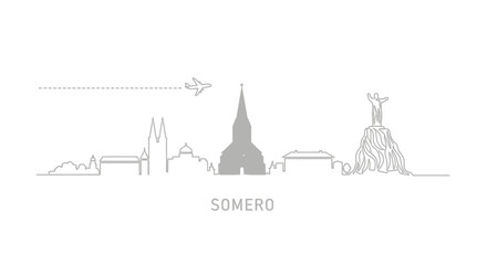 Fototapeta premium Somero Finland Skyline with minimal, and Travel.