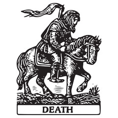 Mystical Death Tarot Card, Transformation Symbol, Vintage Occult Rebirth Art