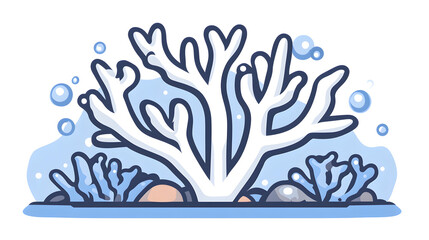 Fototapeta premium White coral reef ocean marine minimal flat icon sea aquatic