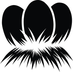 silhouette of eggs in a nest