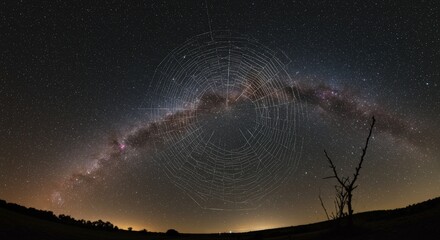 Milky way spiderweb night sky