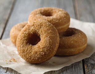 Homemade Autumn Dessert &ndash; Warm Cinnamon Donuts with Sugar Coating