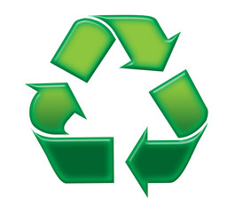 Green recycle symbol with three arrows, eco friendly icon for sustainability, waste management, renewable energy, zero waste, clean environment, nature2conservation, and ecological protection concept 