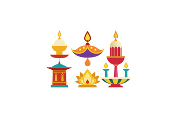 Set of puja lamp