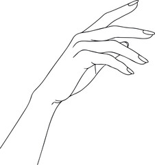 Elegant hand reaching out with graceful fingers and long nails.