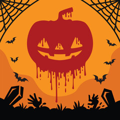Bloody Jack o lantern Halloween vector illustrations