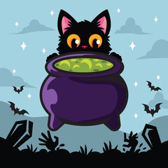 Halloween cat vector illustrations