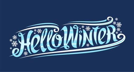 Vector text Hello Winter