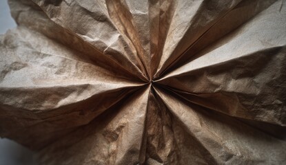 Crinkled brown paper fan