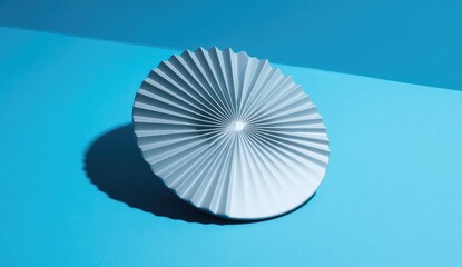 Abstract light gray disc on teal background