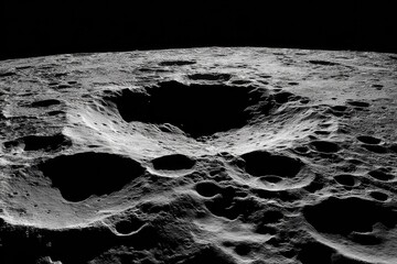 Lunar surface crater and terrain