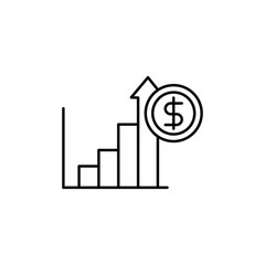Money Finance Business Line Icon