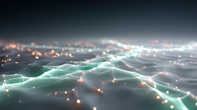 Abstract Holographic City Map with Glowing Futuristic Interface and Circuit Connections