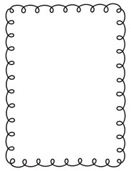 Simple decorative black swirl border frame design for scrapbooking and digital templates