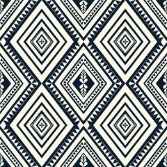 Navy and White Geometric Diamond Seamless Pattern