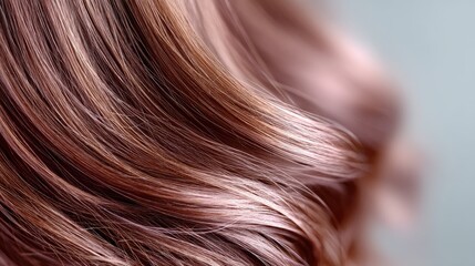 Fototapeta premium Close Up of Flowing Brown Hair with Glitter Accents on Grey