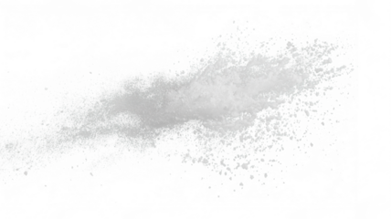 Dynamic white snow splash explosion, transparent PNG cutout, isolated background