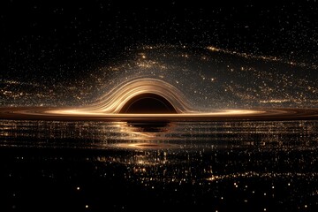 Cosmic black hole, swirling light