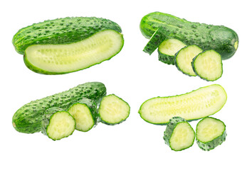 fresh, sliced cucumbers on a dark background